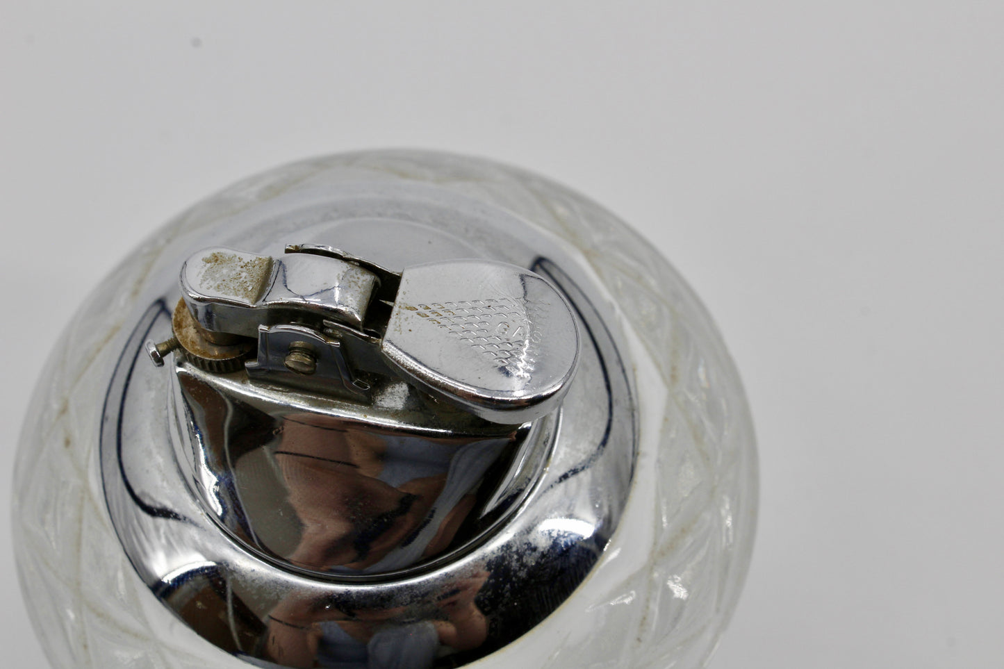 Antique Sterling Silver & Cut-Crystal Lighter