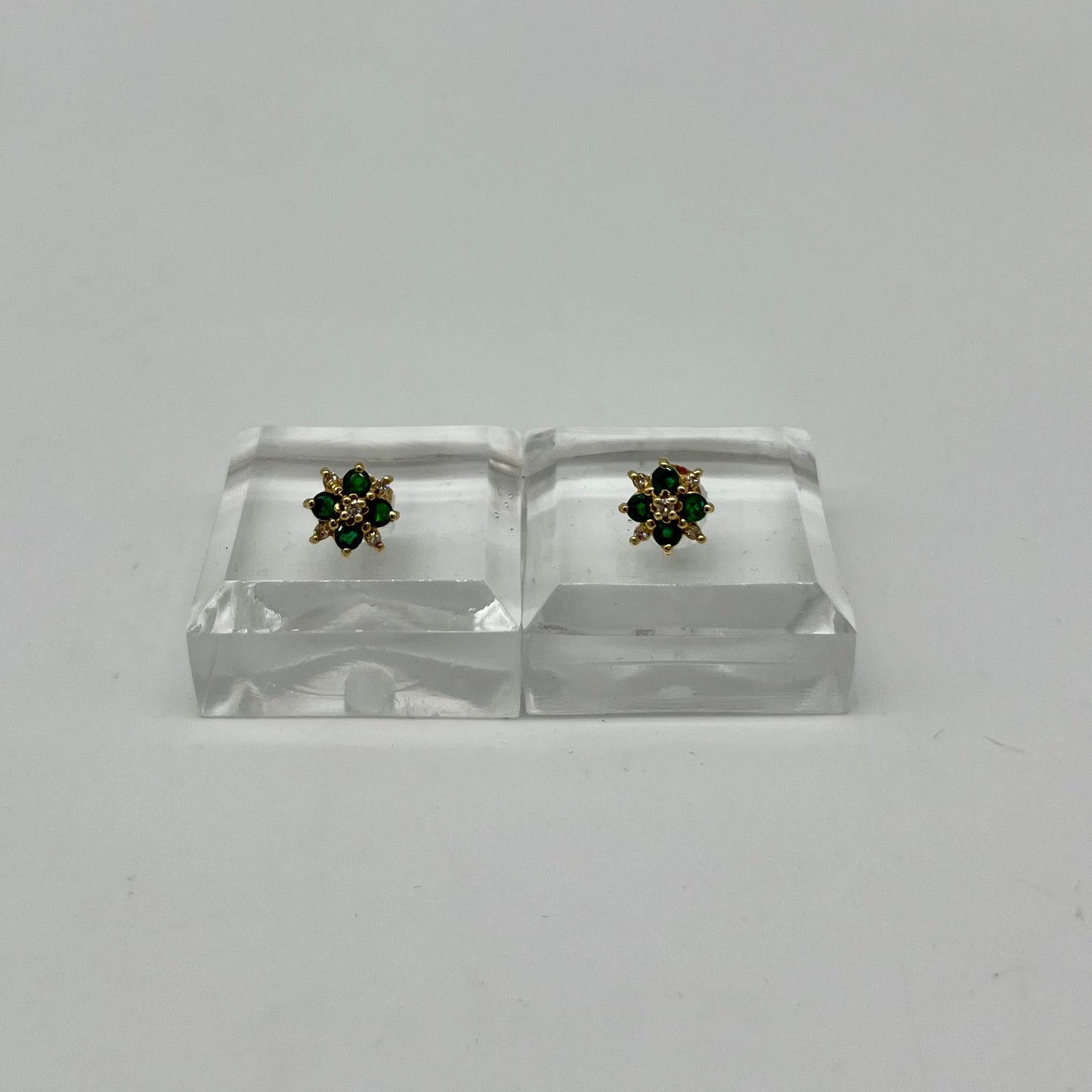 1930's Emerald & Diamond Gold Earrings, 2.29 CTW 18K Gold