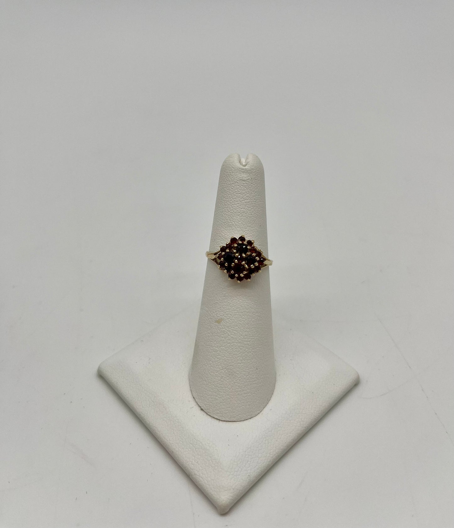 Victorian Garnet Cluster Ring, 1.54 CTW 9K Gold