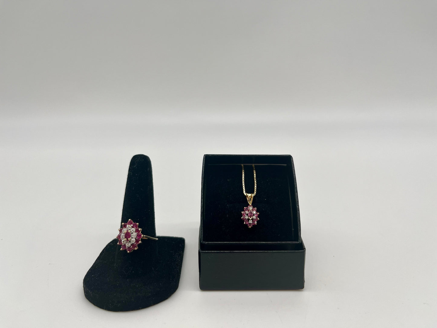 Antique Ruby & Diamond Set, 2.4 CTW 14K/9K Gold