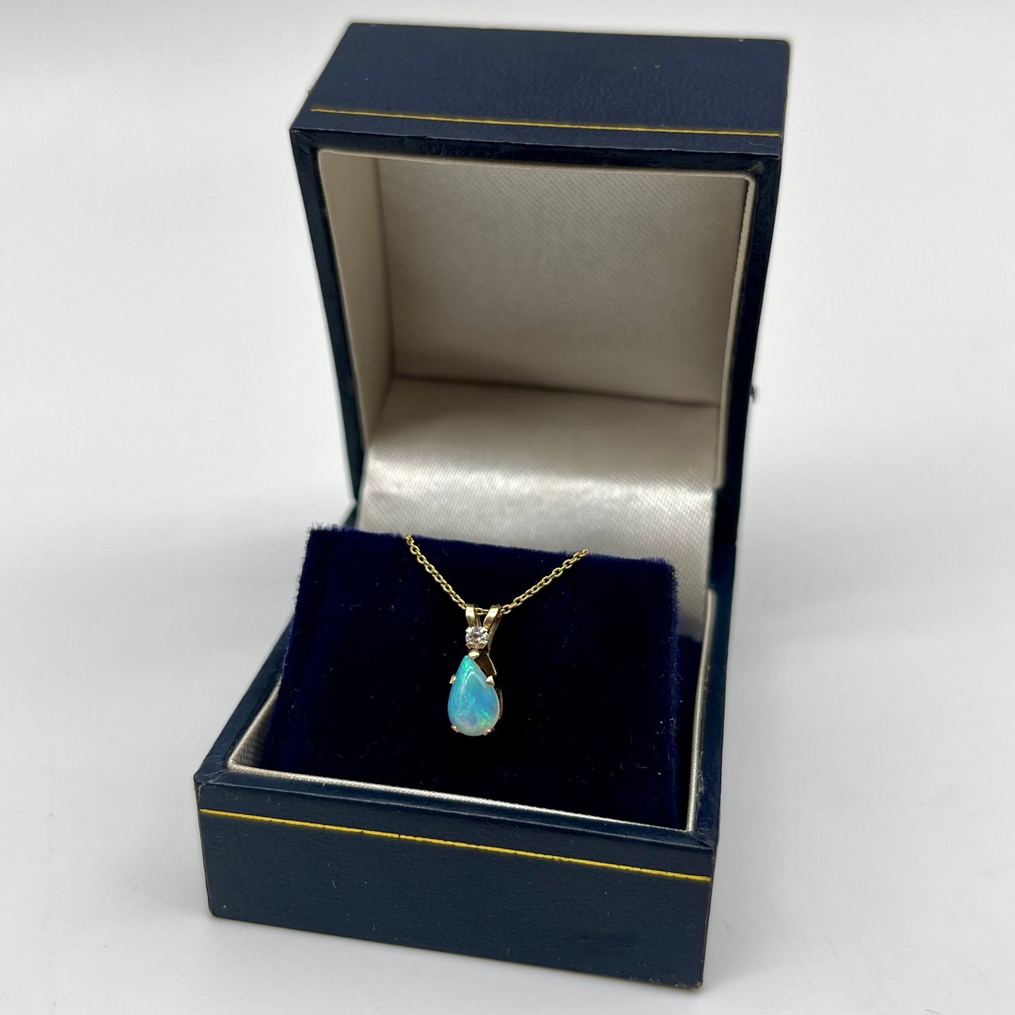 1920's Opal & Diamond Pendant, 0.5 CTW 10K Gold
