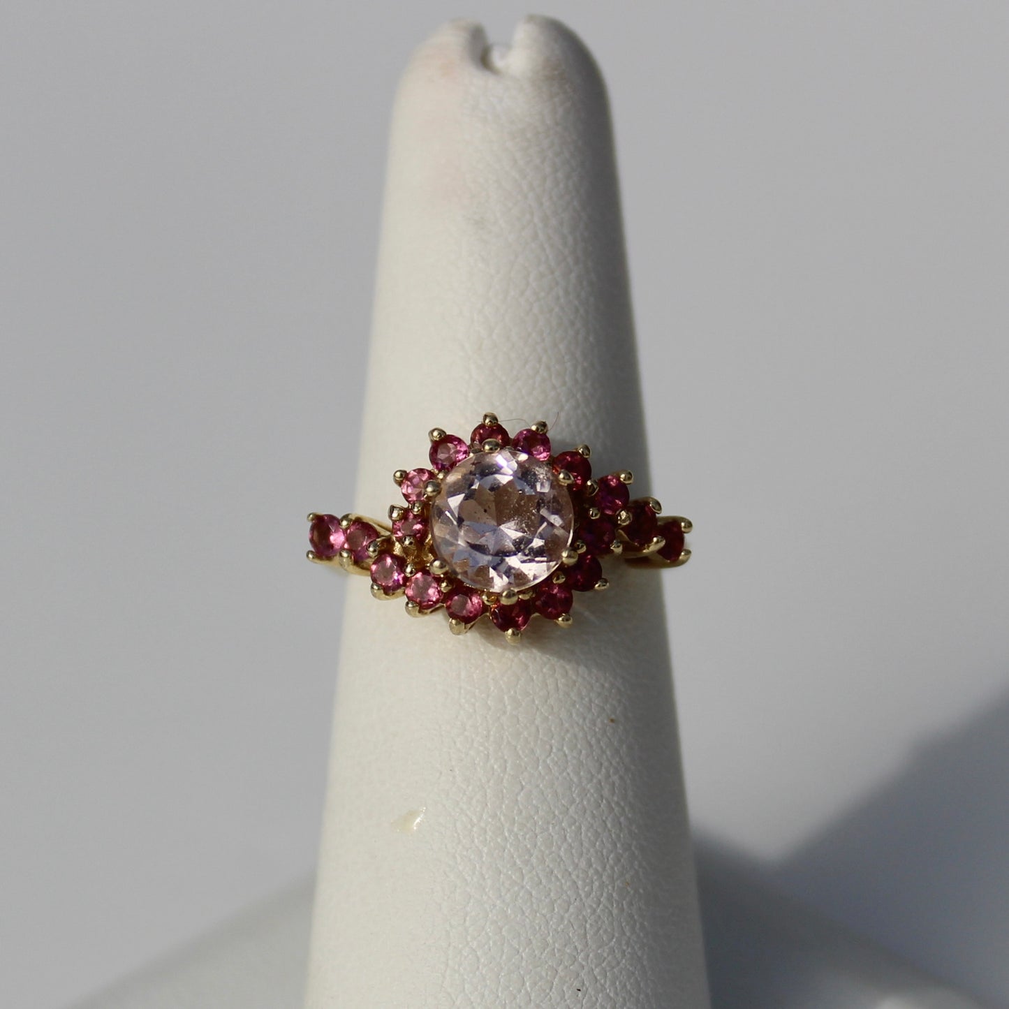 Morganite & Pink Sapphire Ring, 2.23 Carats 14K Gold