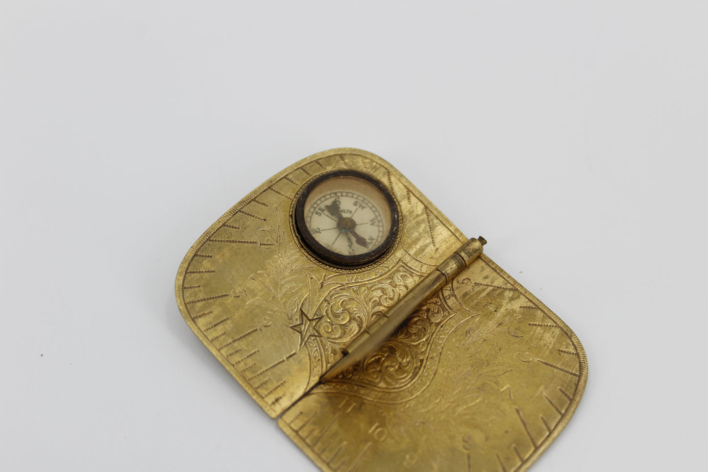 1875 Butterfield-Style Folding Pocket Sundial by J. Baum & Co.