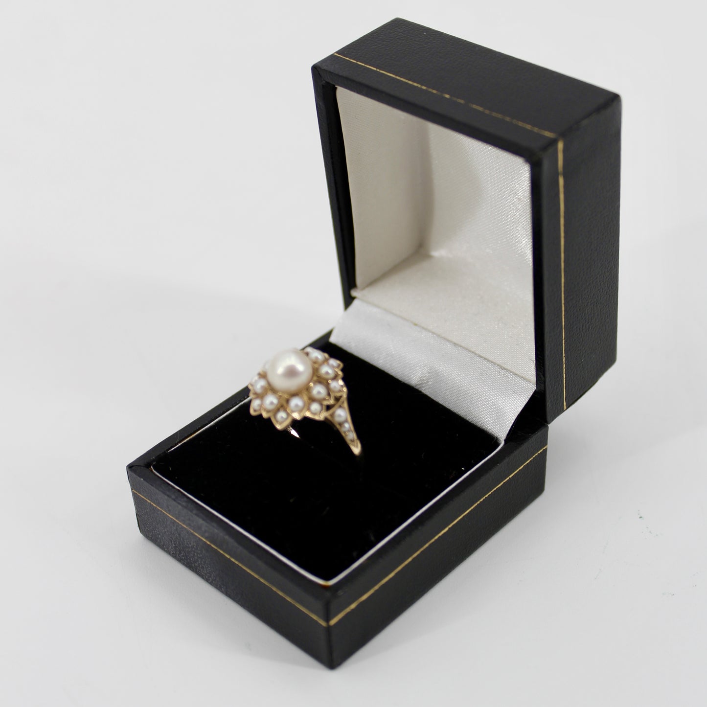 Antique Pearl Cocktail Ring, 3.93 CTW 14K Gold