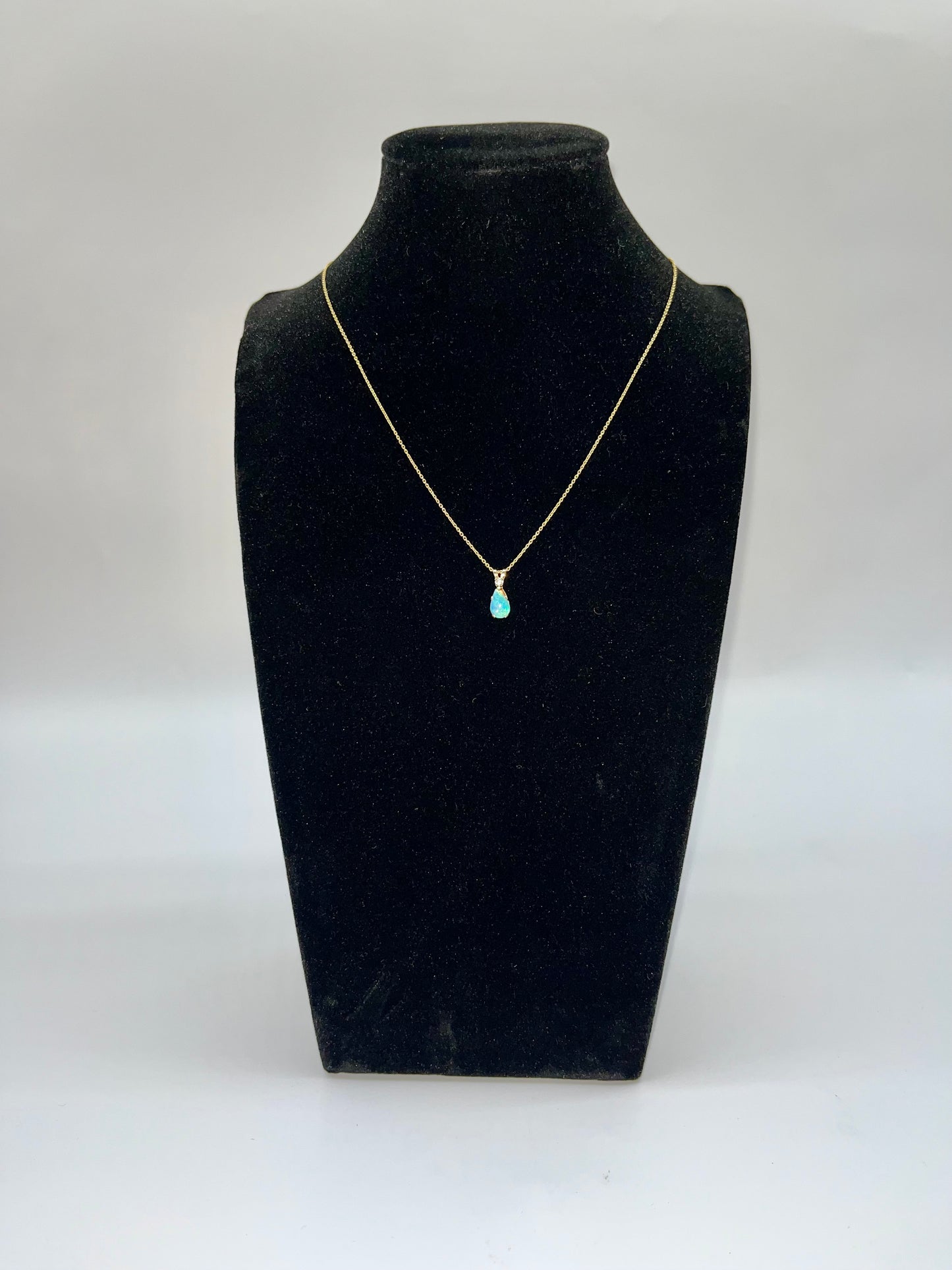 1920's Opal & Diamond Pendant, 0.5 CTW 10K Gold