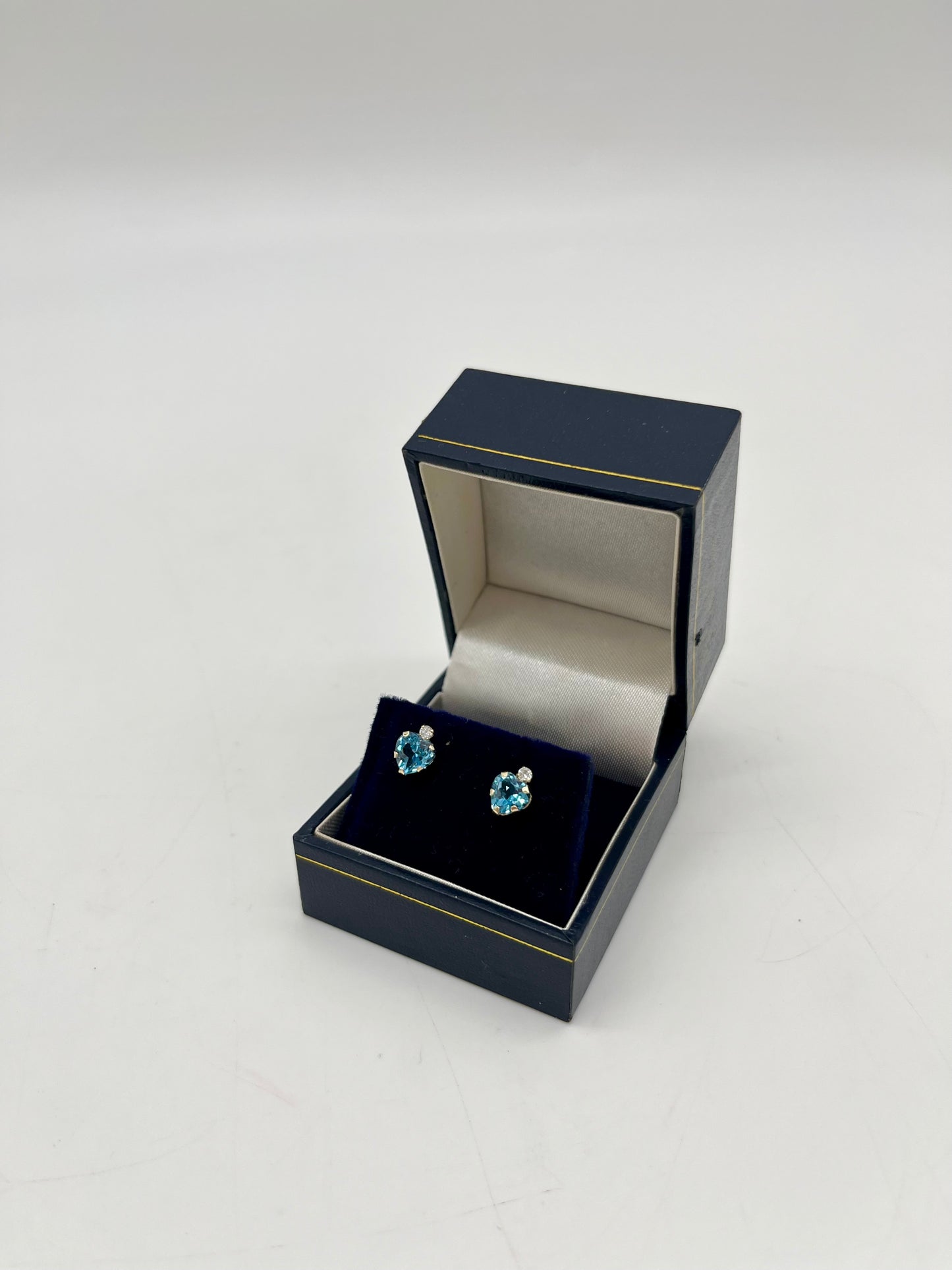 Antique Blue Topaz & Diamond Halo Pendant, 0.6 CTW 10K Gold