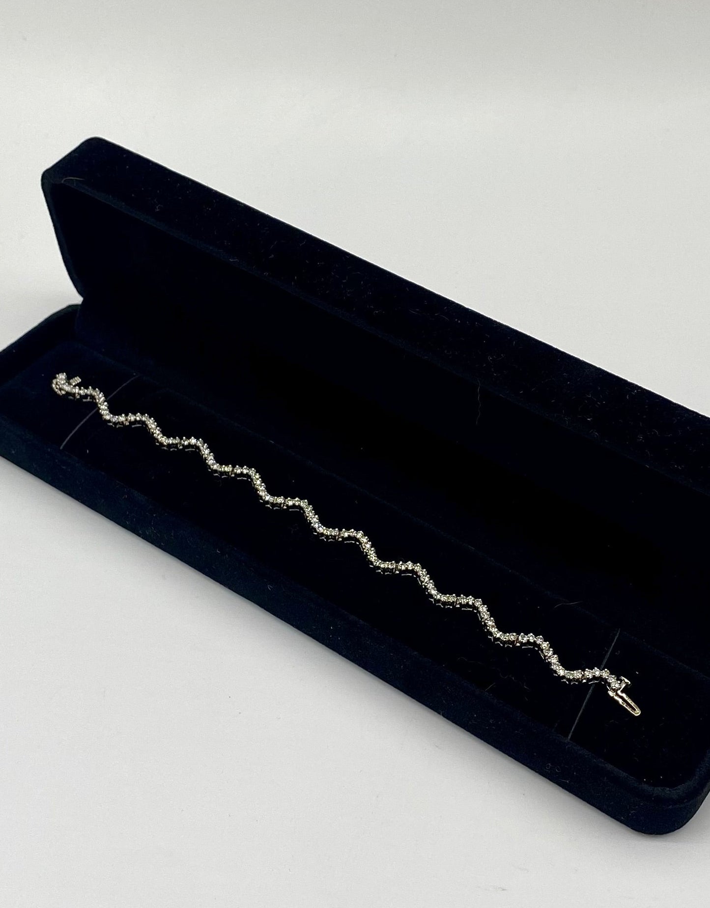 Waved Diamond Tennis Bracelet, 3 CTW Platinum