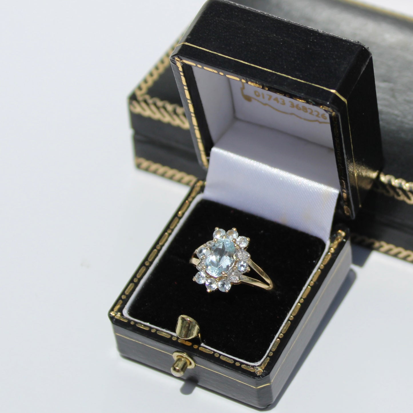 Antique Aquamarine & Diamond Set, 5.59 Carats 14K Gold