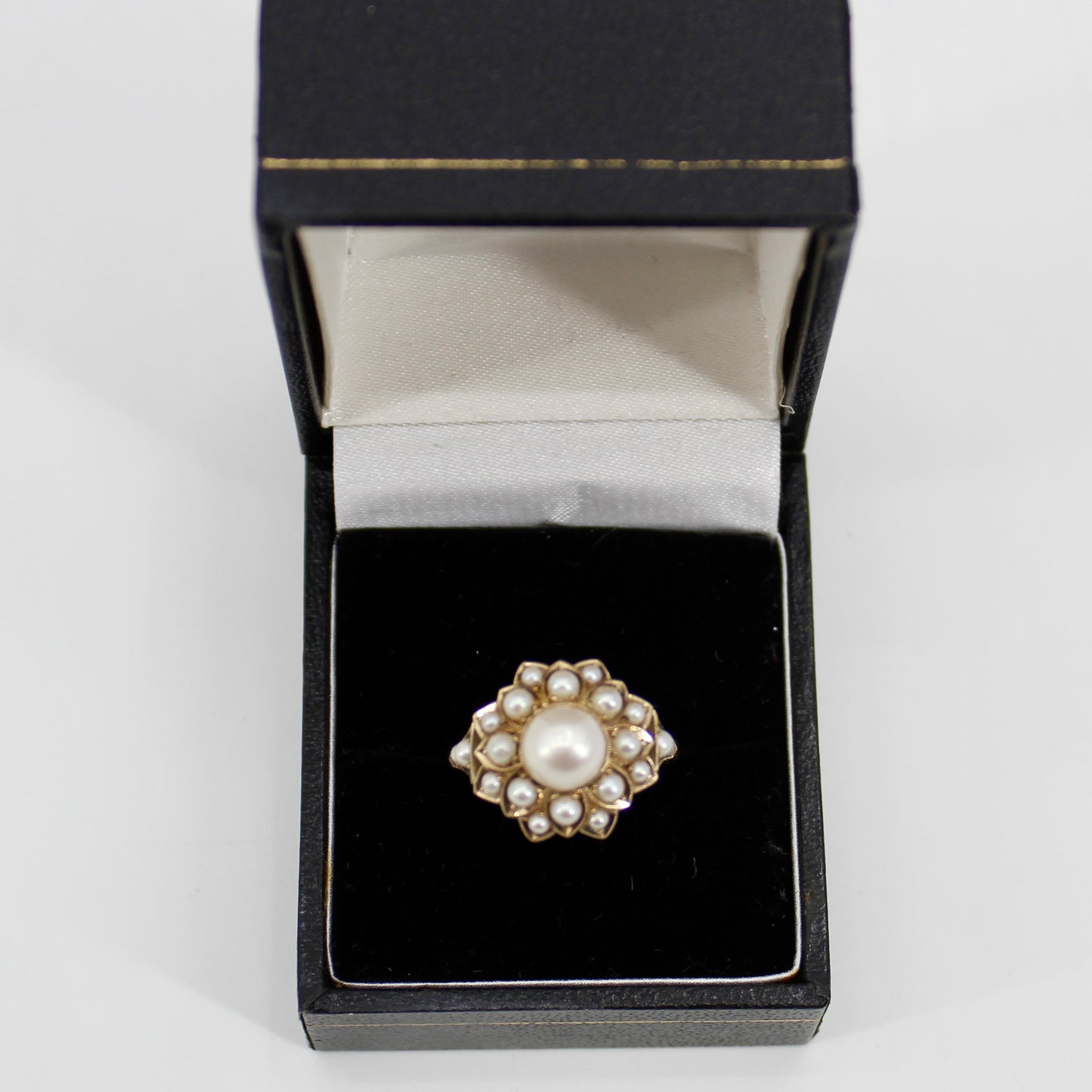 Antique Pearl Cocktail Ring, 3.93 CTW 14K Gold