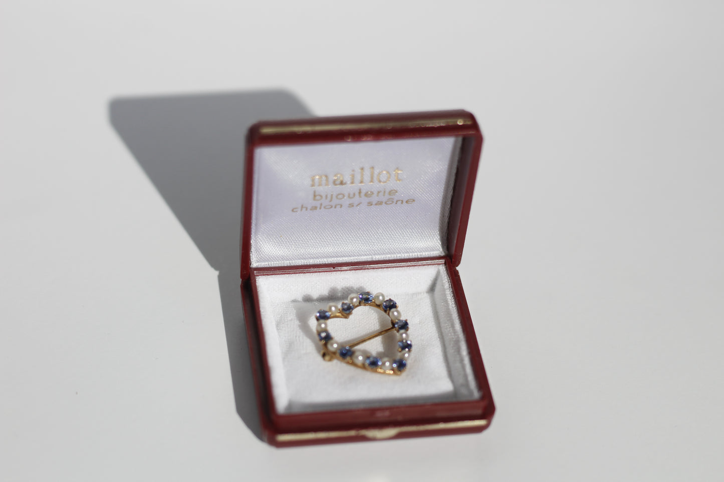 Ceylon Sapphire & Seed Pearl Brooch, 1.0 CTW 14K Gold