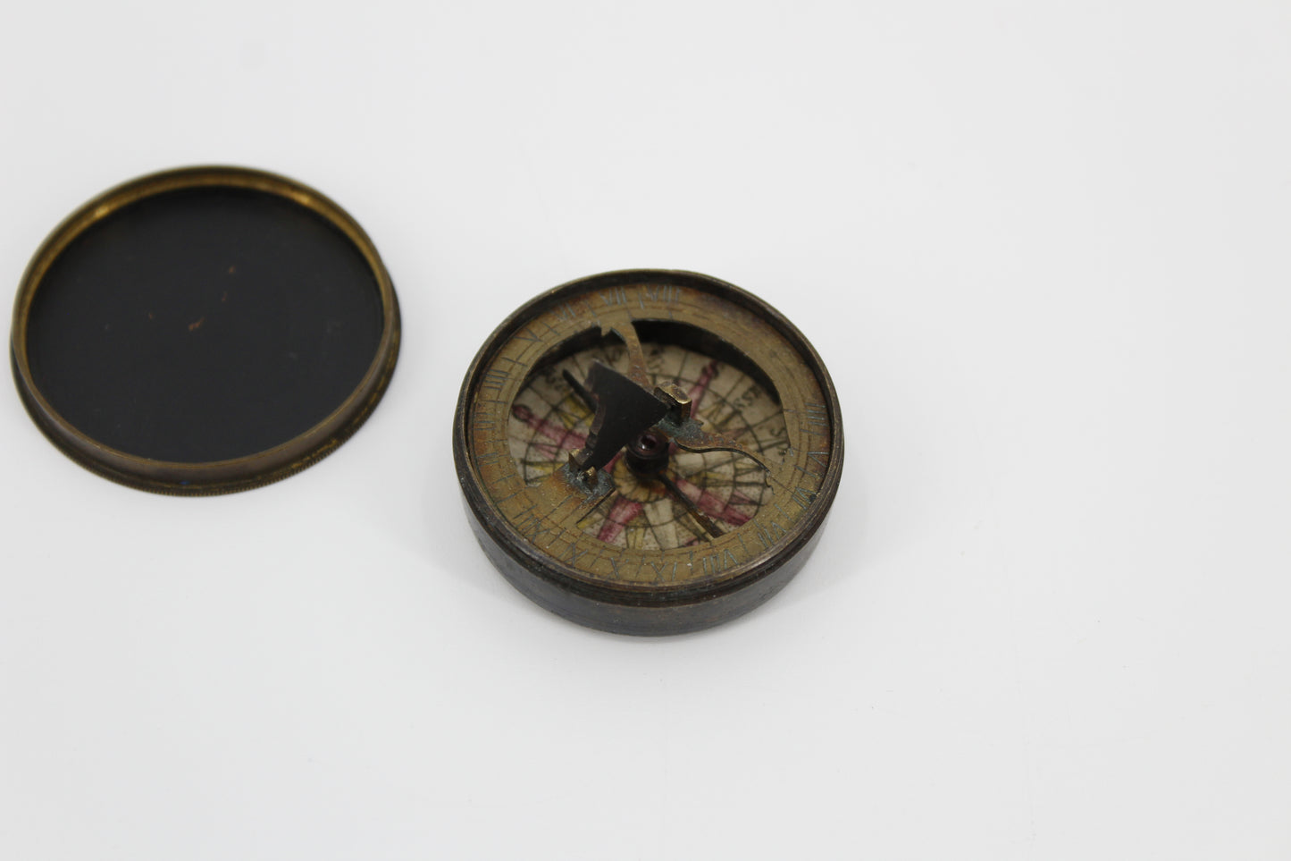 1790-1820 American Hand-Coloured Brass Pocket Dial