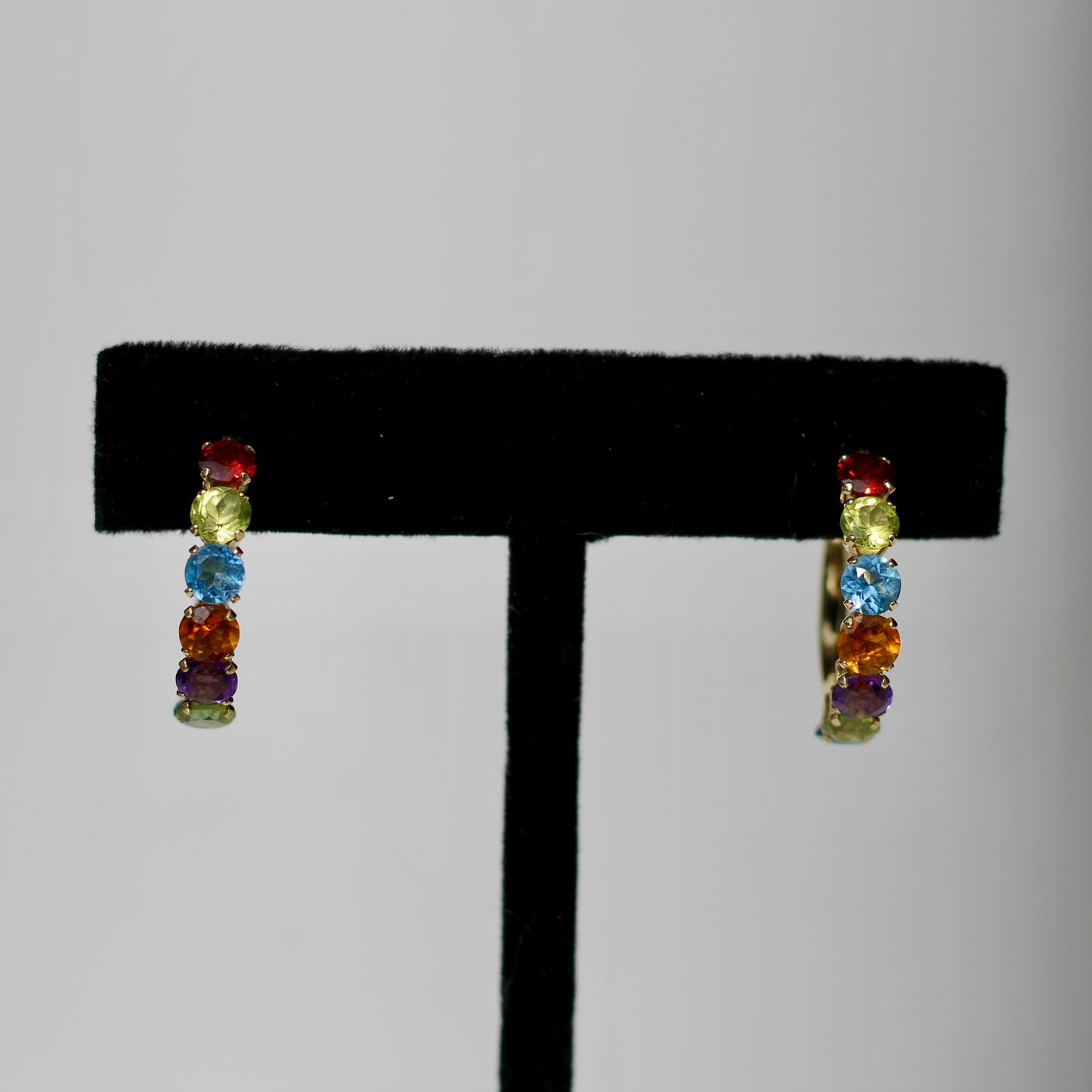 Bracelet de tennis « Arc-en-ciel » avec pierres précieuses, 6,75 ct, or 14 carats