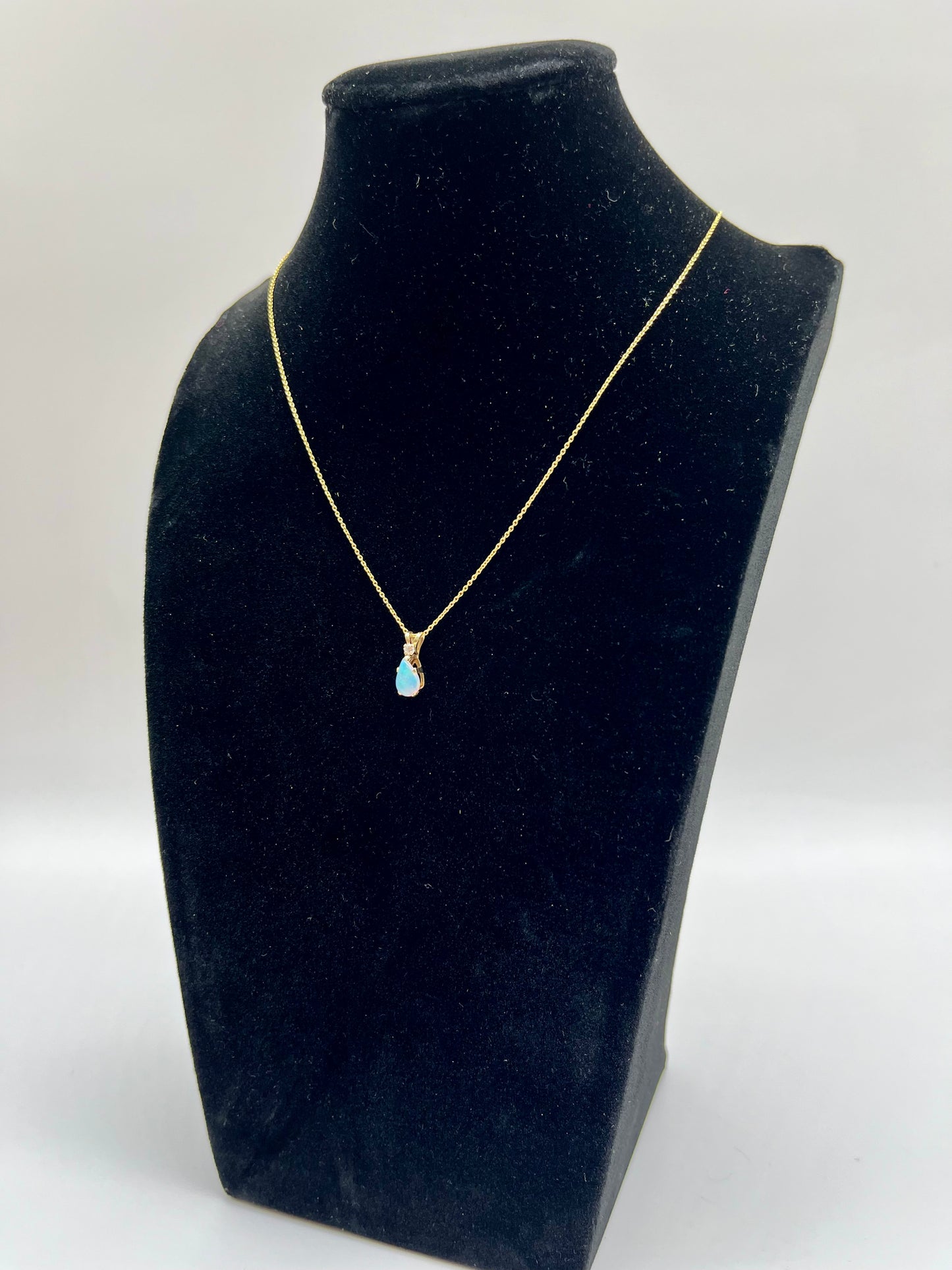 1920's Opal & Diamond Pendant, 0.5 CTW 10K Gold