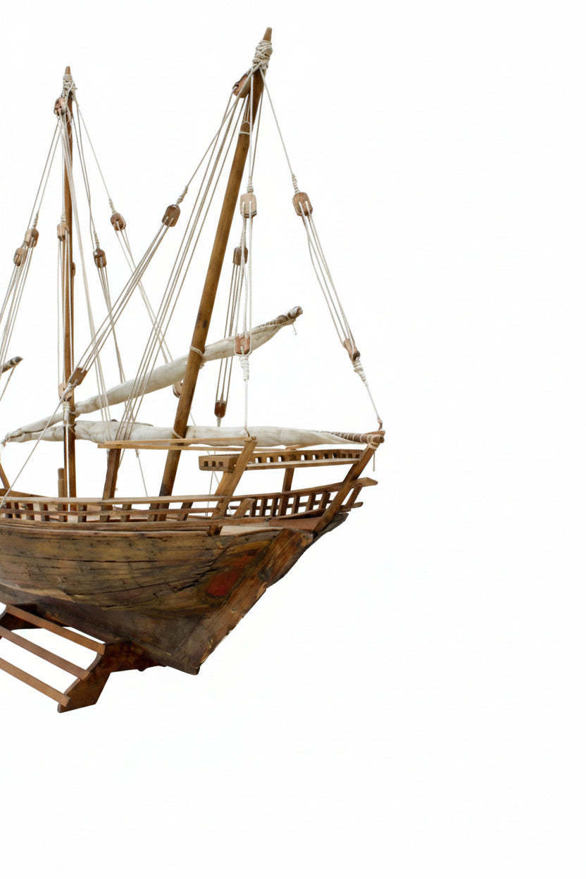 Large Antique Dhow Model Boat