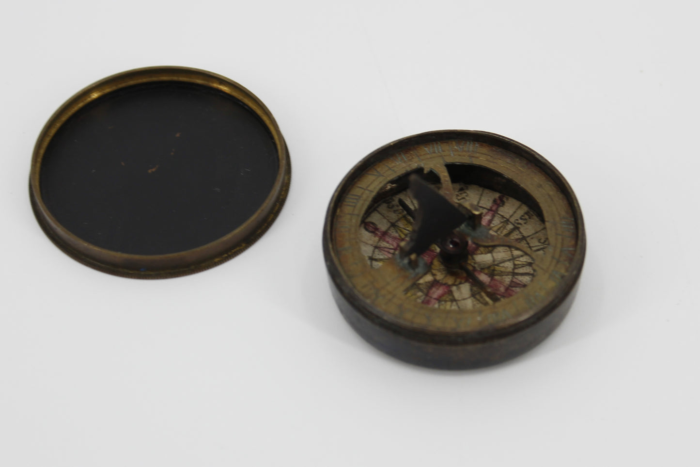 1790-1820 American Hand-Coloured Brass Pocket Dial
