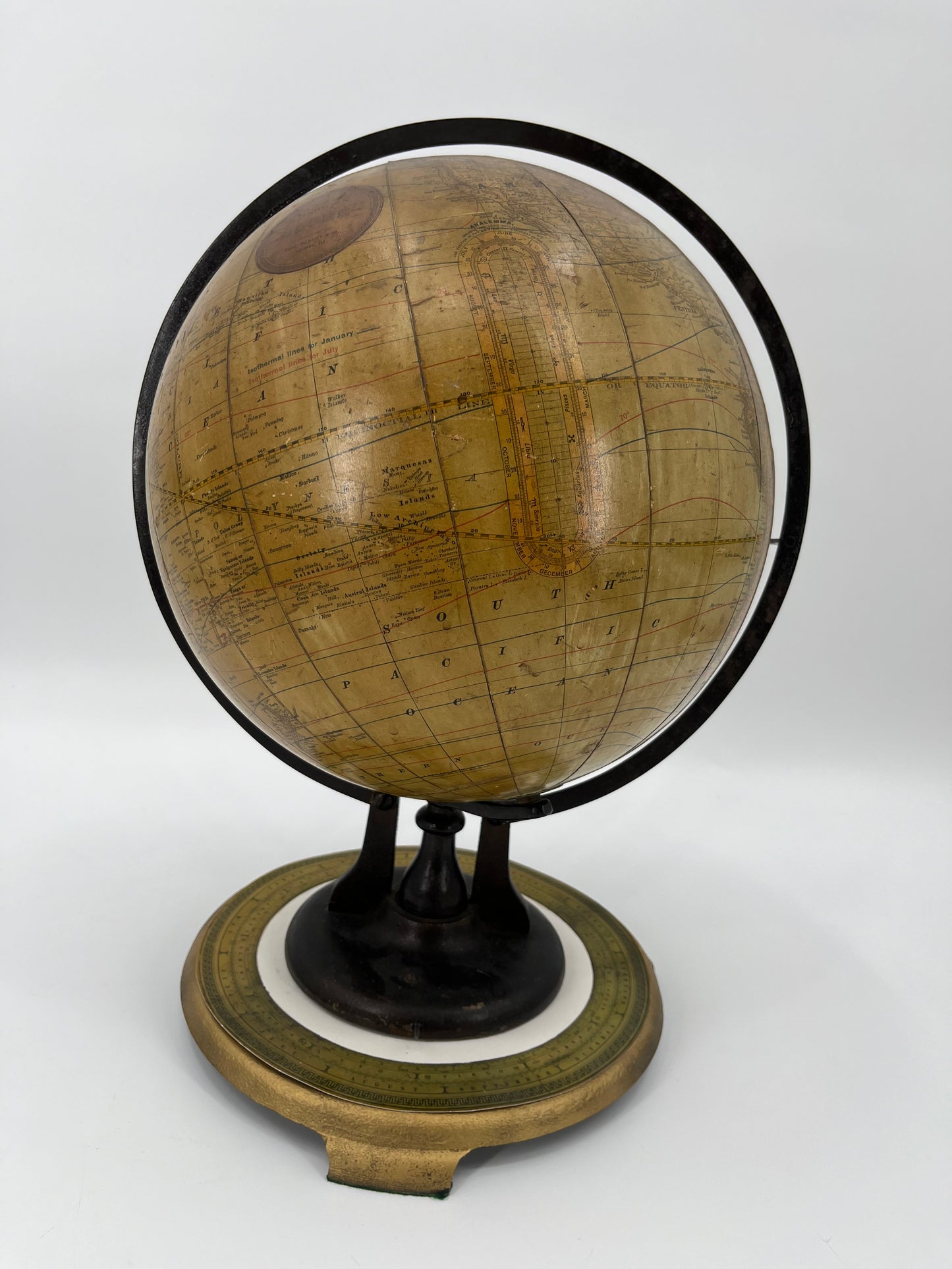 1891-1903 Telluric Table Globe by Rand McNally