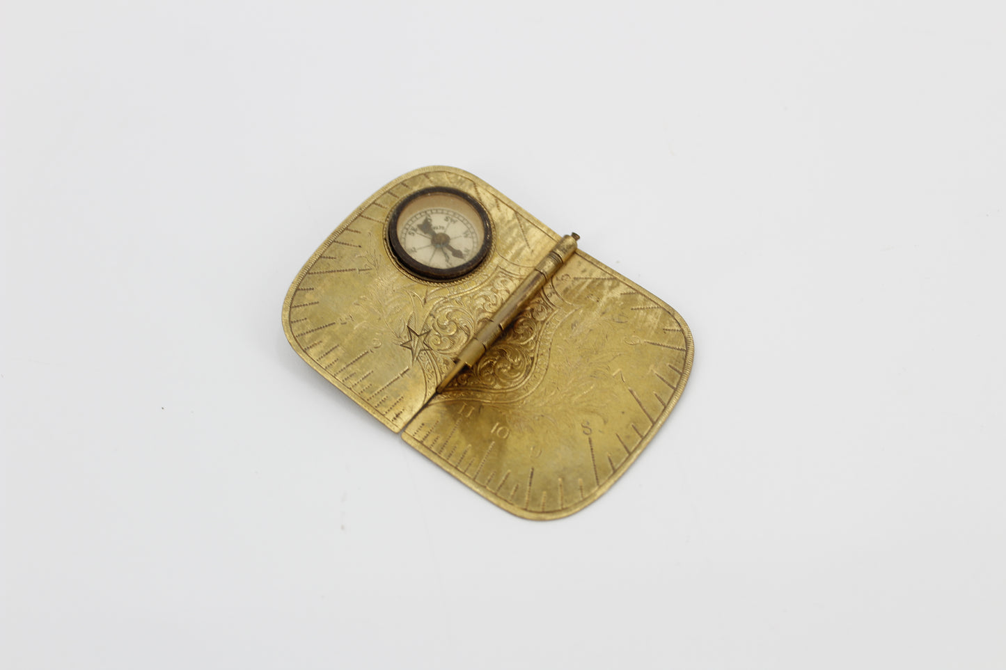 1875 Butterfield-Style Folding Pocket Sundial by J. Baum & Co.