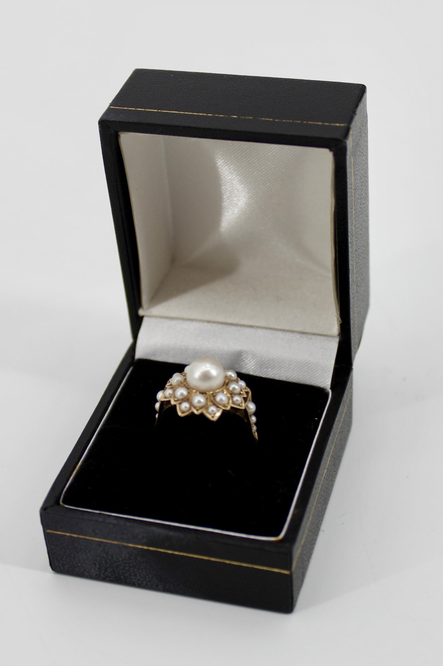 Antique Pearl Cocktail Ring, 3.93 CTW 14K Gold