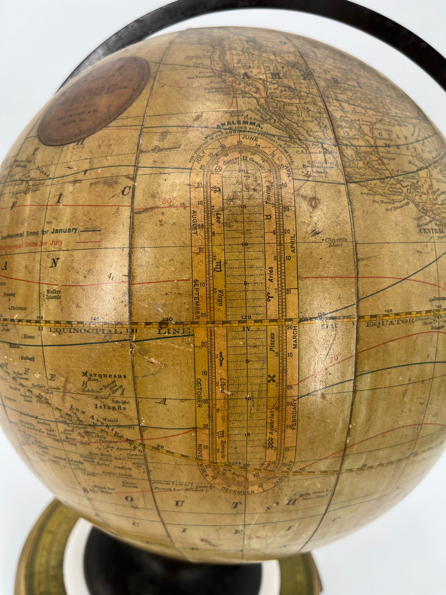 1891-1903 Telluric Table Globe by Rand McNally