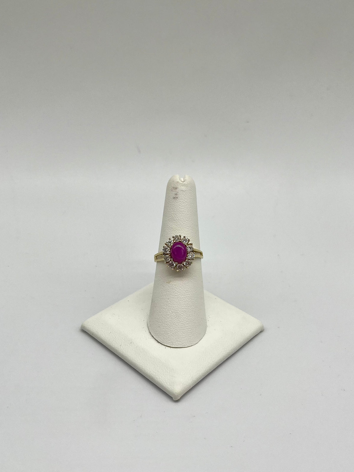Bague en or 14 carats avec cabochon en rubis étoilé et spinelle, 3 carats