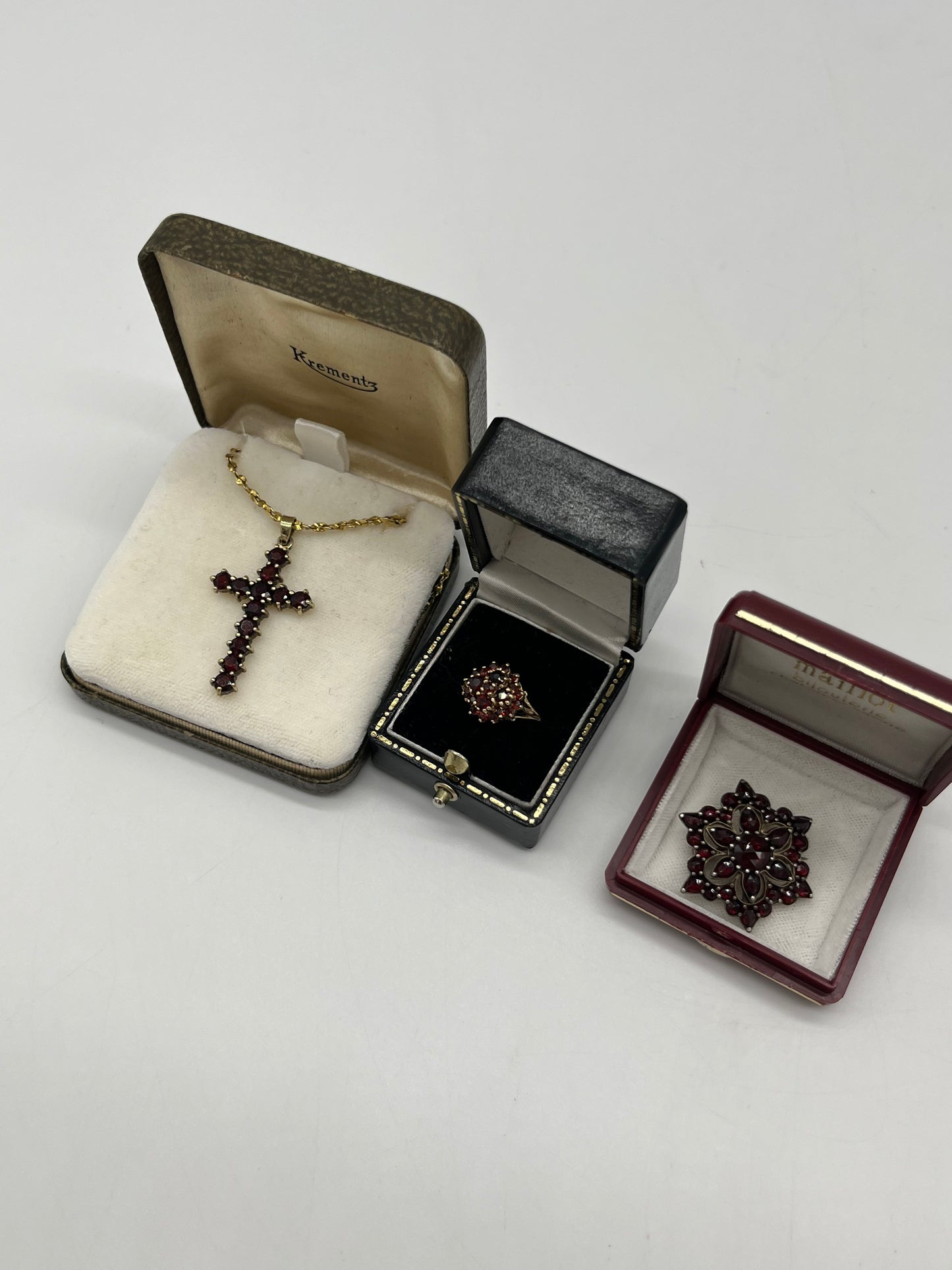 Vintage Garnet Cross Pendant, 2.68 CTW 14K Vermeil 925