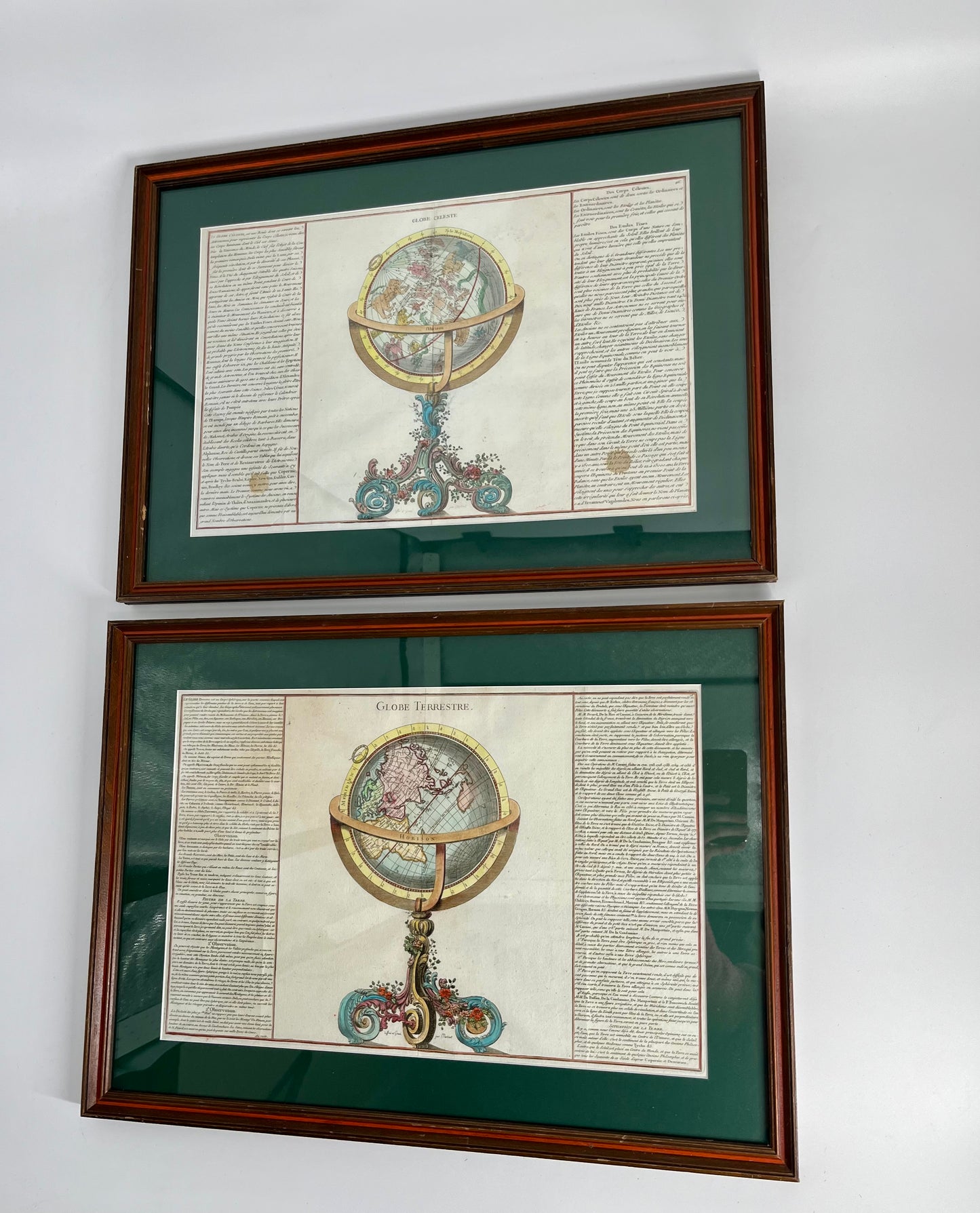 1761 Celestial & Terrestrial Globes- Claude Buy de Mornas (Framed Pair-Vol.1 Atlas Prints)