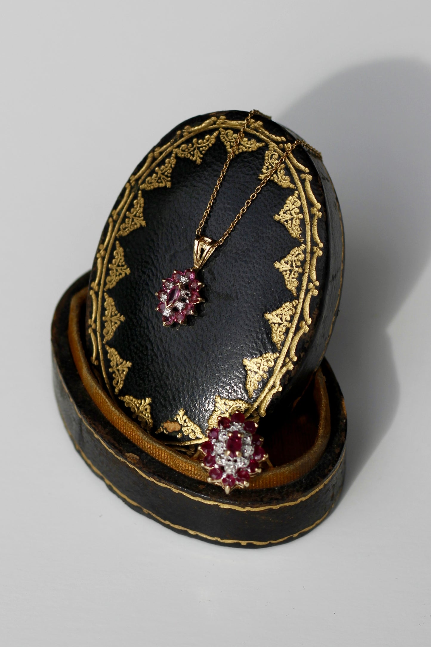 Antique Ruby & Diamond Set, 2.4 CTW 14K/9K Gold
