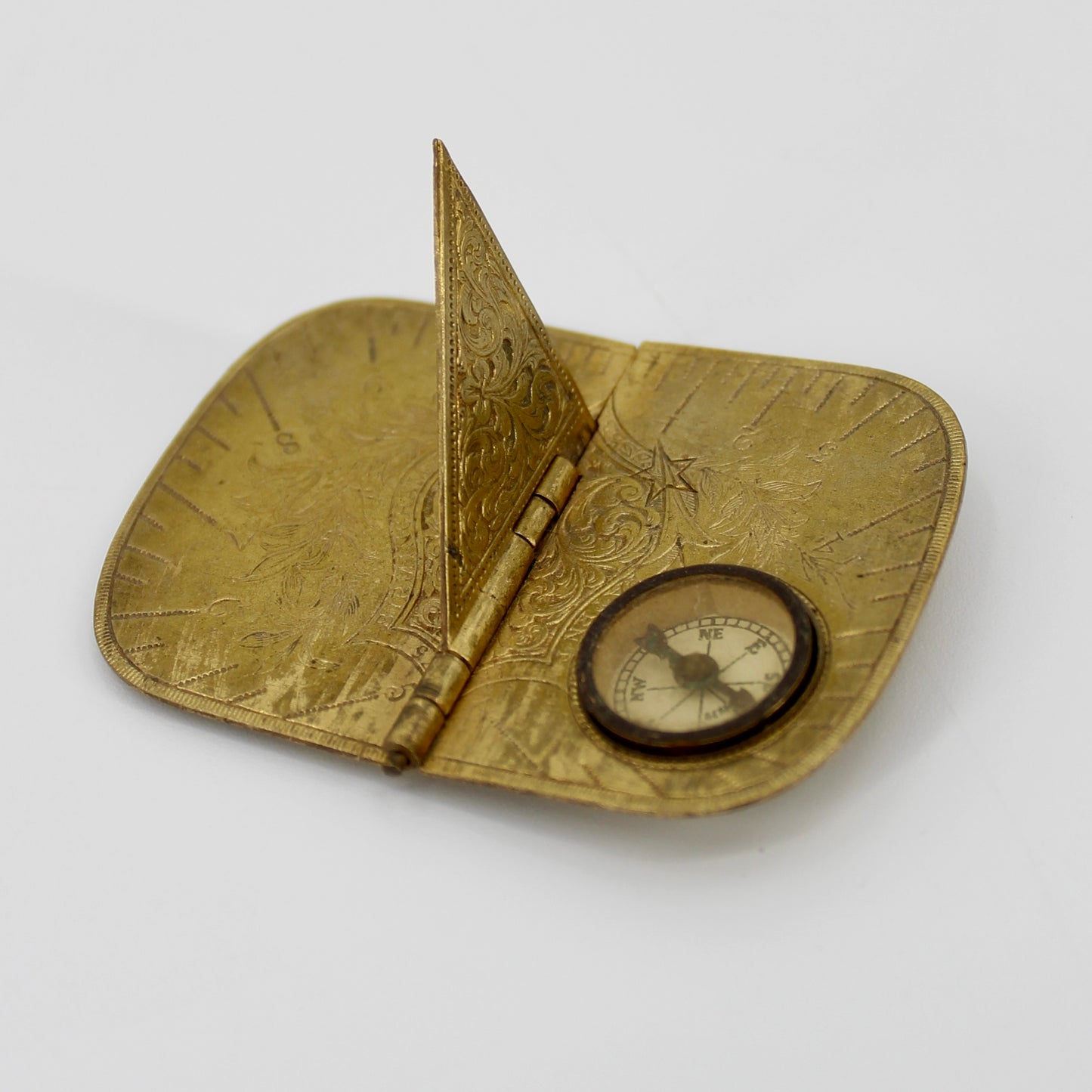 1875 Butterfield-Style Folding Pocket Sundial by J. Baum & Co.