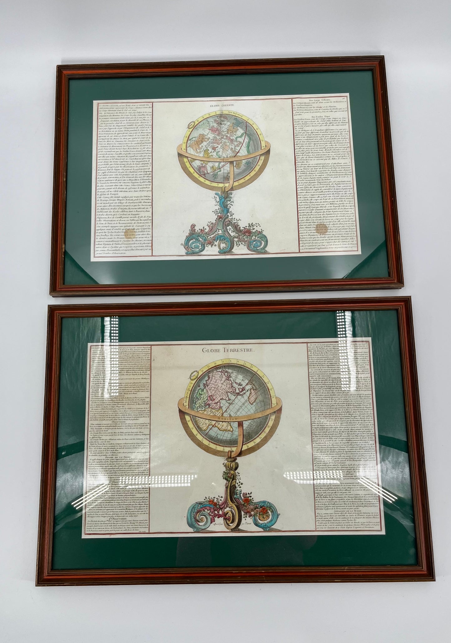 1761 Celestial & Terrestrial Globes- Claude Buy de Mornas (Framed Pair-Vol.1 Atlas Prints)