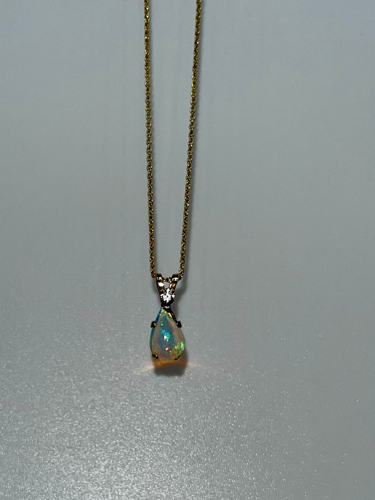 1920's Opal & Diamond Pendant, 0.5 CTW 10K Gold