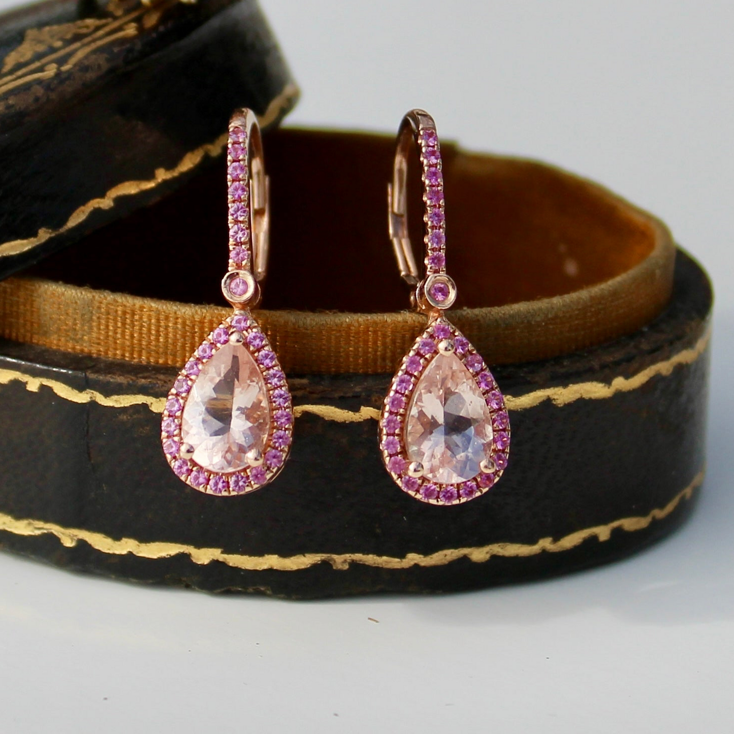 Morganite & Pink Sapphire Set, 6.1 Carats 14K Gold
