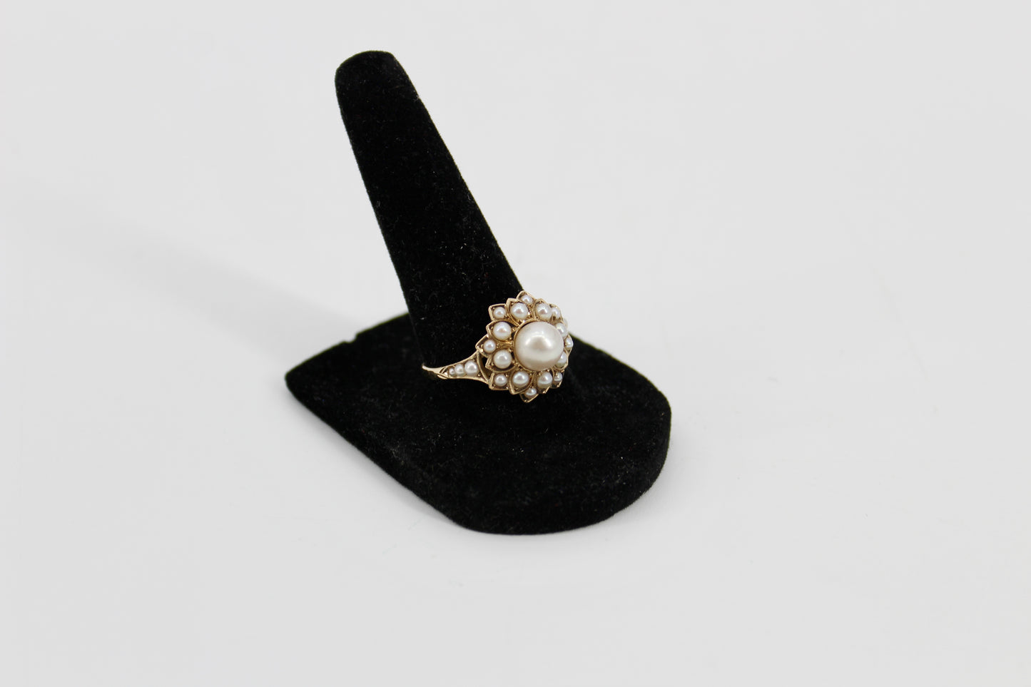 Antique Pearl Cocktail Ring, 3.93 CTW 14K Gold