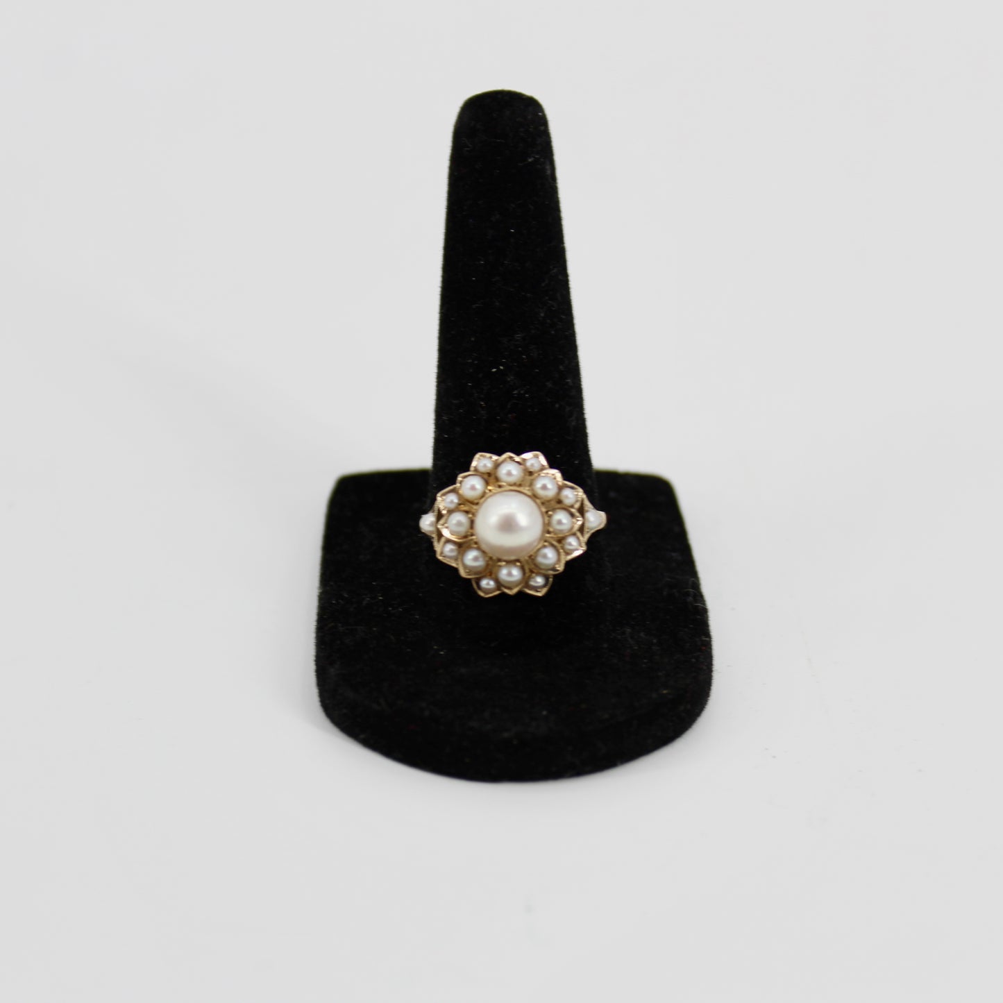 Antique Pearl Cocktail Ring, 3.93 CTW 14K Gold