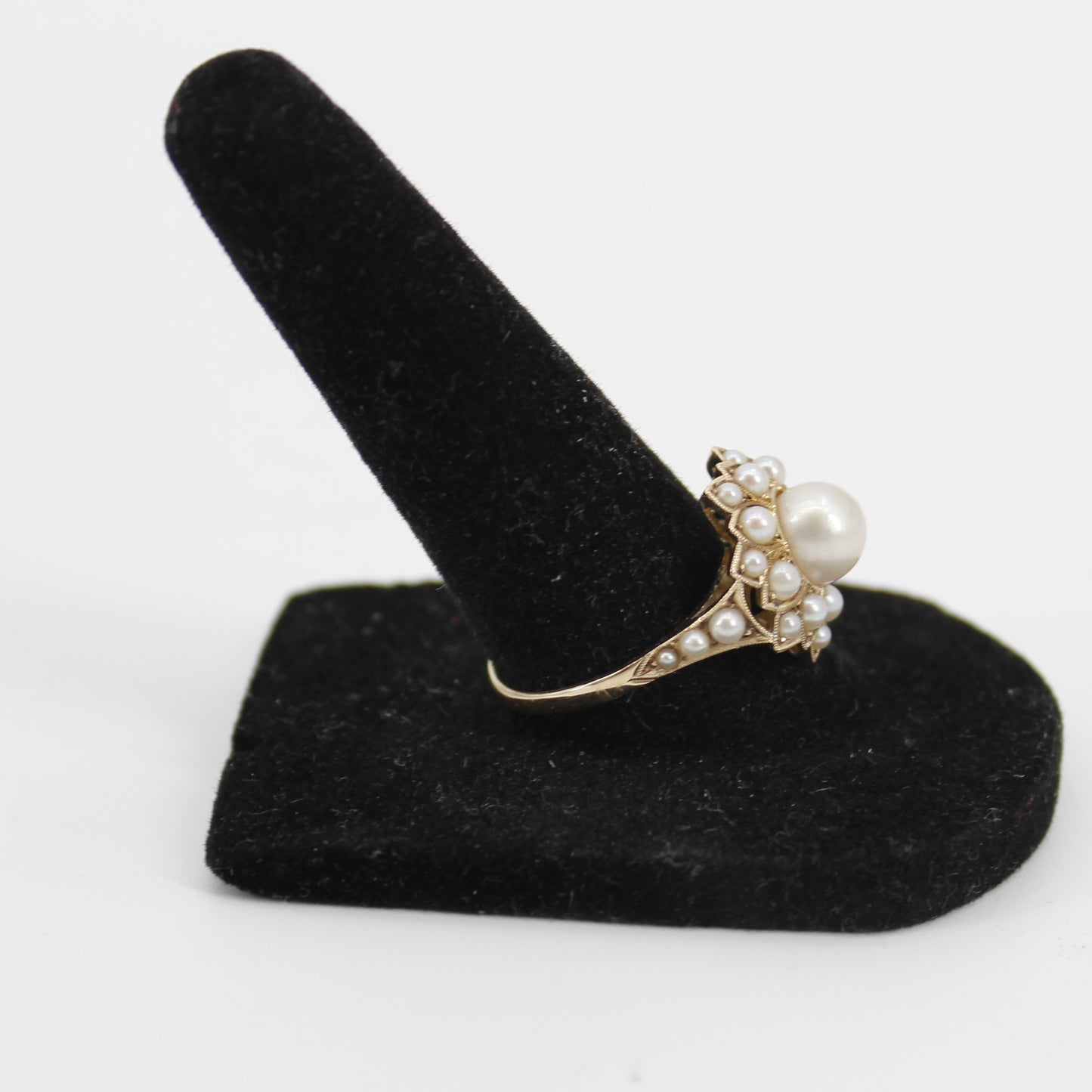 Antique Pearl Cocktail Ring, 3.93 CTW 14K Gold
