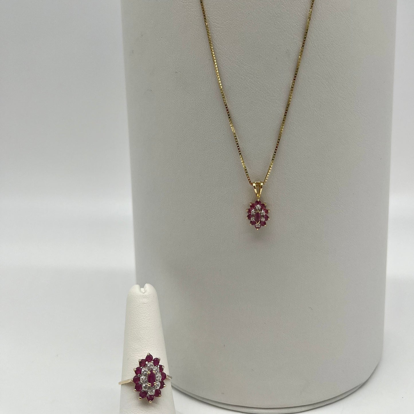 Antique Ruby & Diamond Set, 2.4 CTW 14K/9K Gold