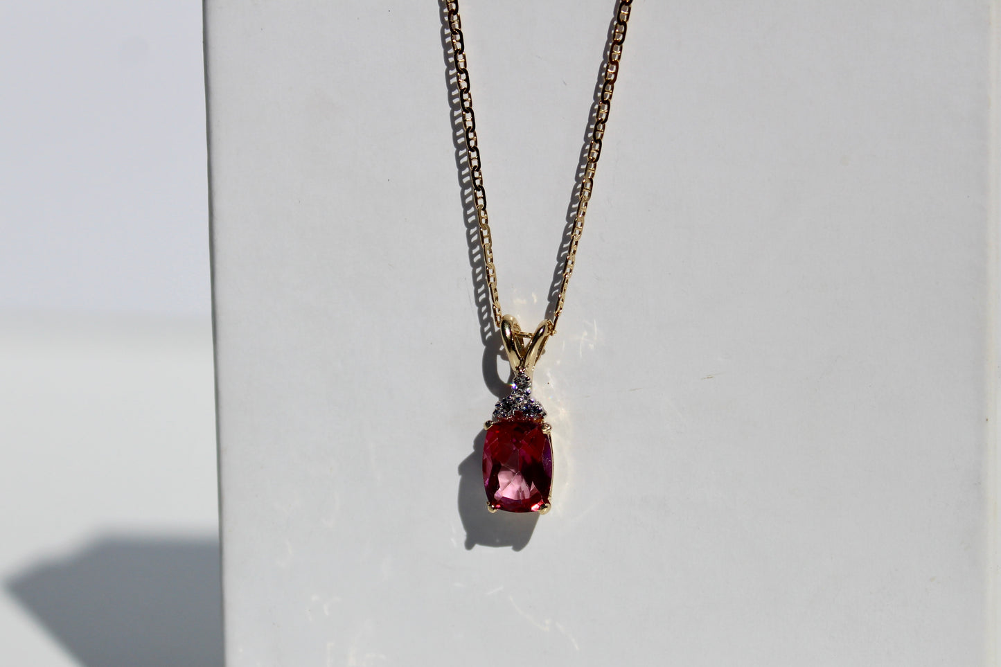 Pink Tourmaline & Diamond Set, 3.55 Carats 14K Gold