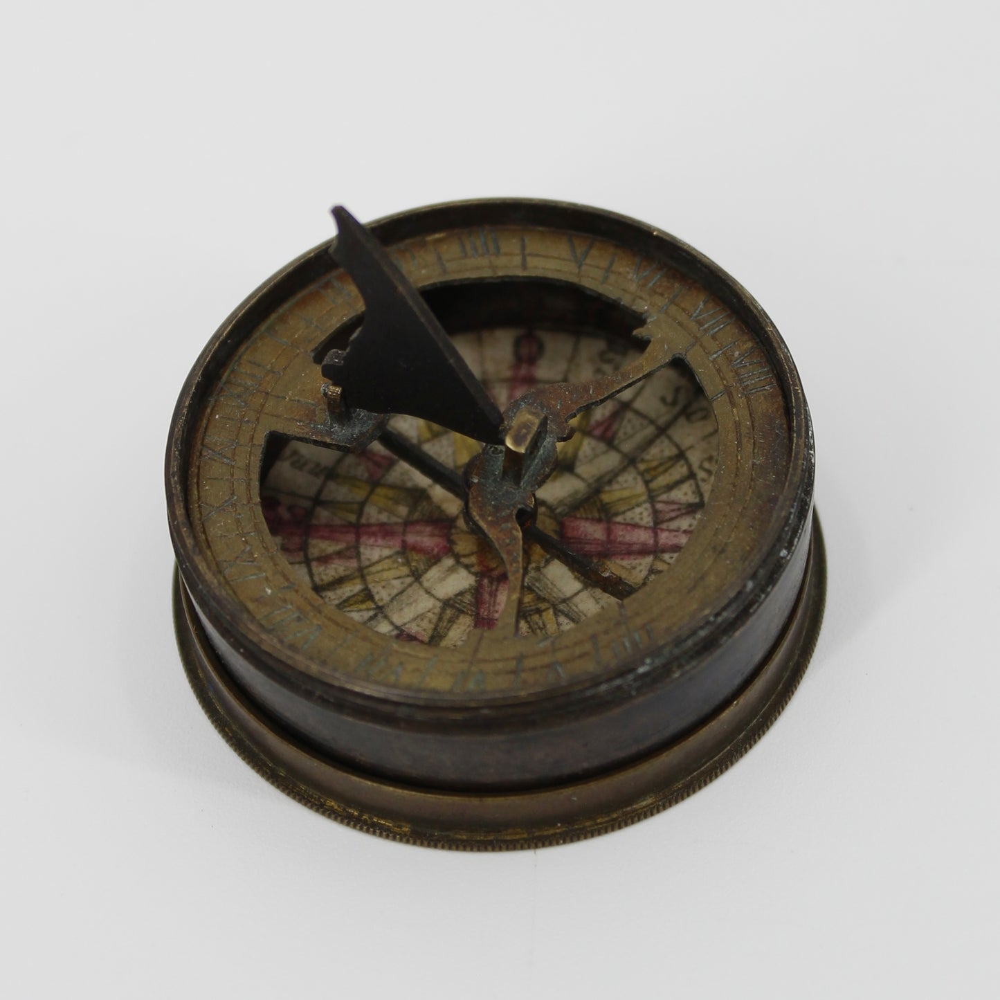 1790-1820 American Hand-Coloured Brass Pocket Dial