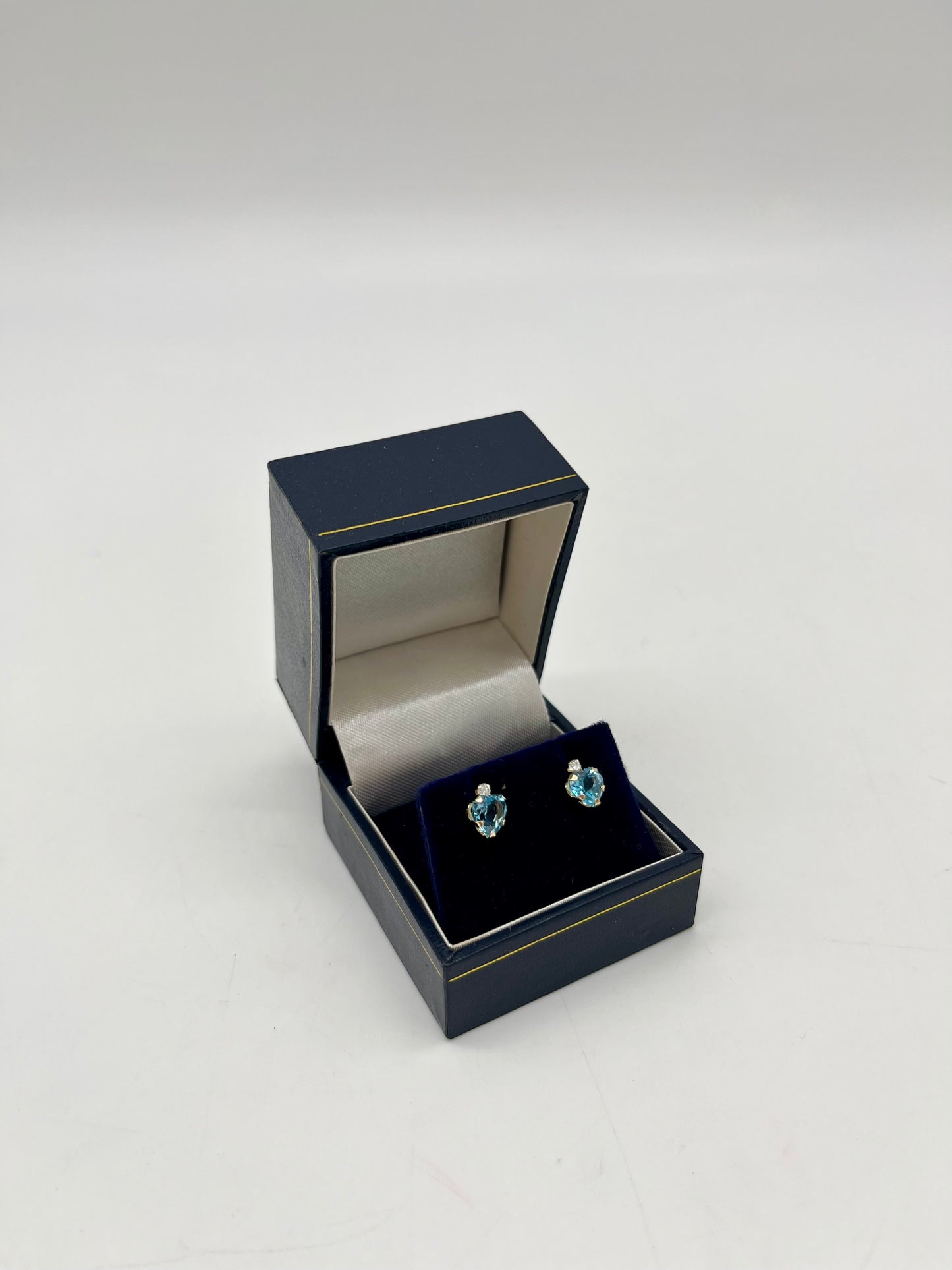 Antique Blue Topaz & Diamond Halo Pendant, 0.6 CTW 10K Gold