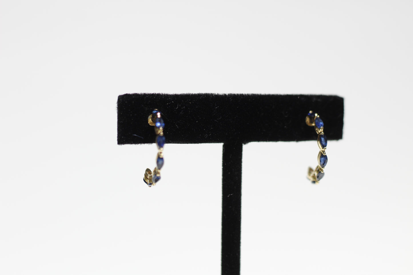 Marquise-Cut Sapphire Hoops, 1 CTW 14K Gold