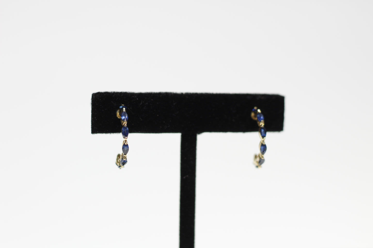 Marquise-Cut Sapphire Hoops, 1 CTW 14K Gold