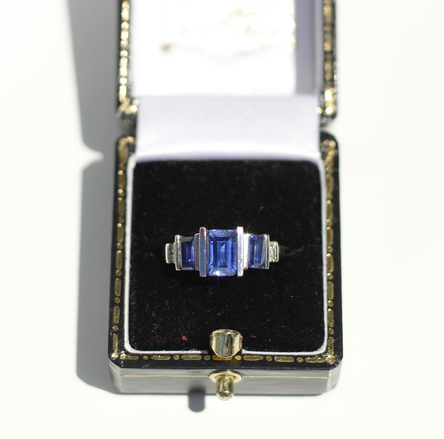 Sapphire & Diamond Solitaire Ring, 2 CTW 10K White Gold