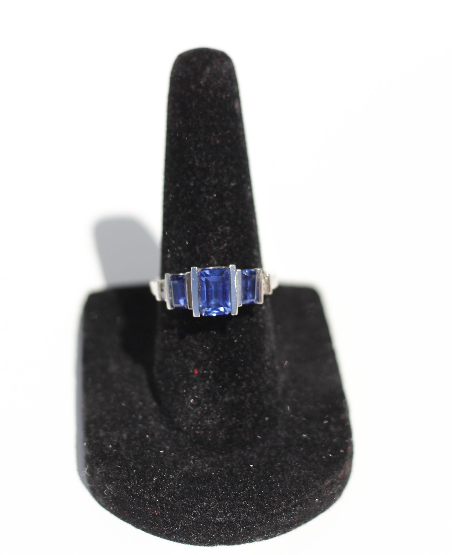 Sapphire & Diamond Solitaire Ring, 2 CTW 10K White Gold