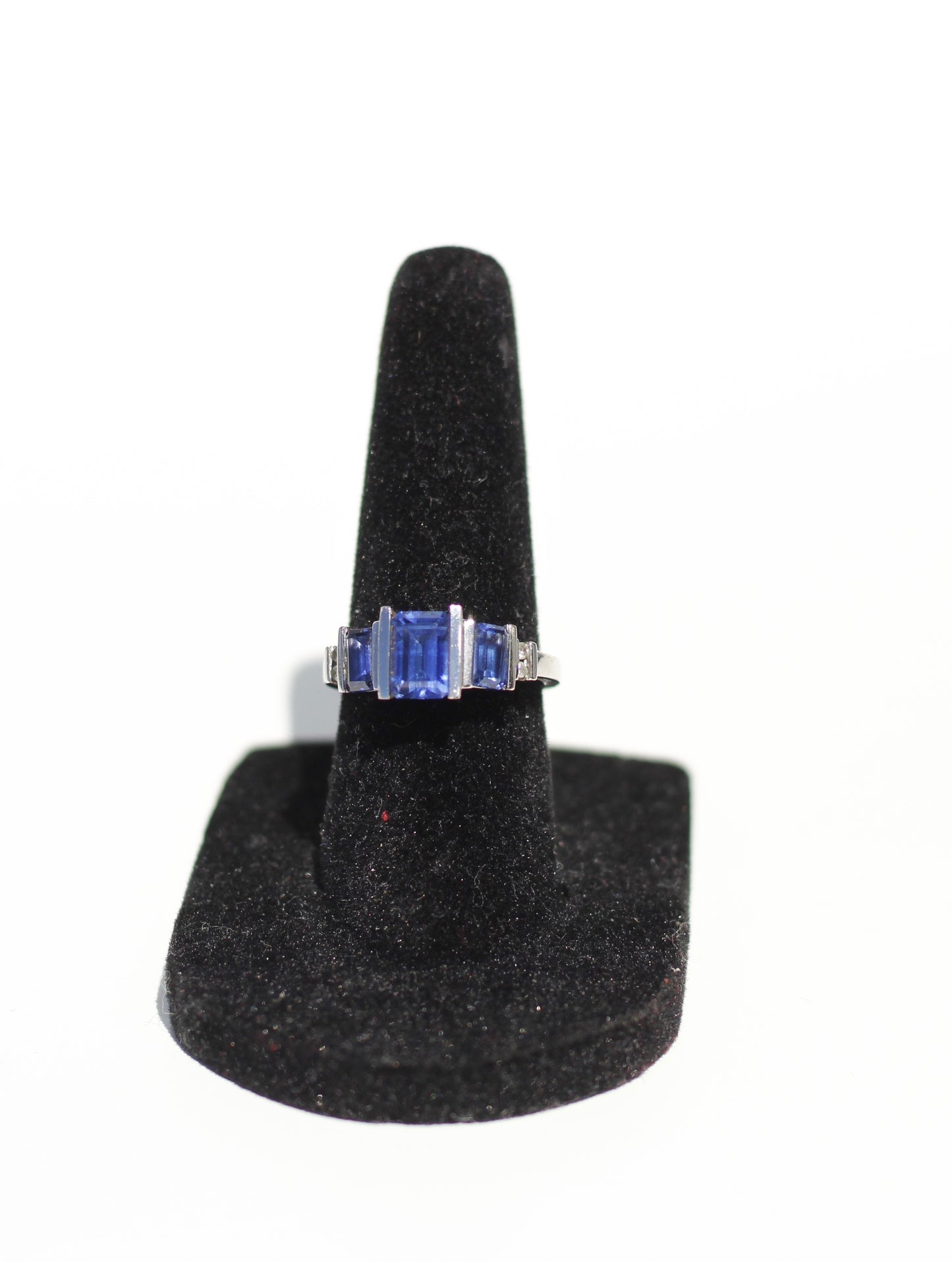 Sapphire & Diamond Solitaire Ring, 2 CTW 10K White Gold