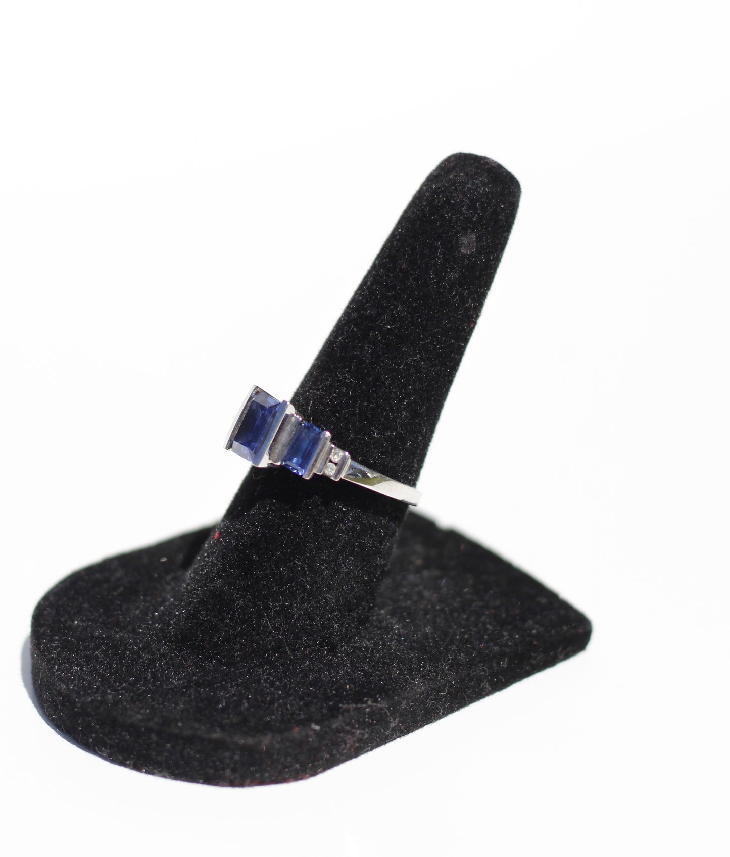 Sapphire & Diamond Solitaire Ring, 2 CTW 10K White Gold