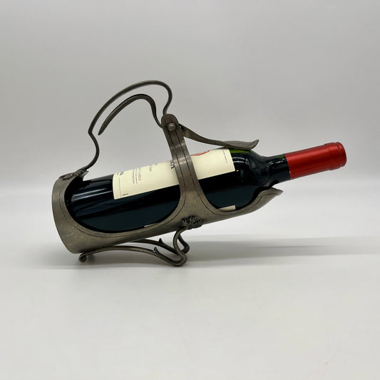 Ornate French Pewter Wine Cradle by Etain Royal
