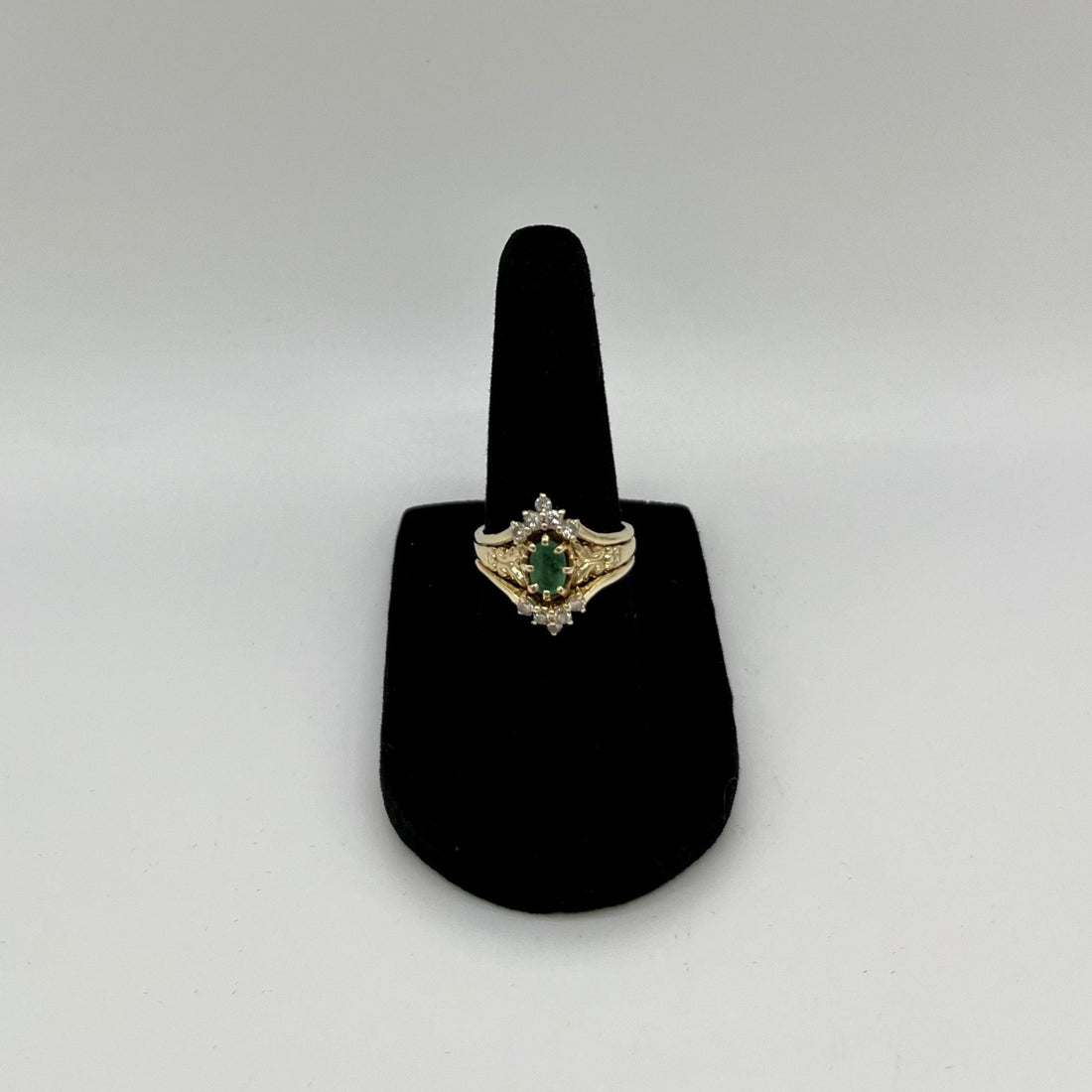 Emerald & Diamond Ornate Ring, 1 CTW 14K Gold