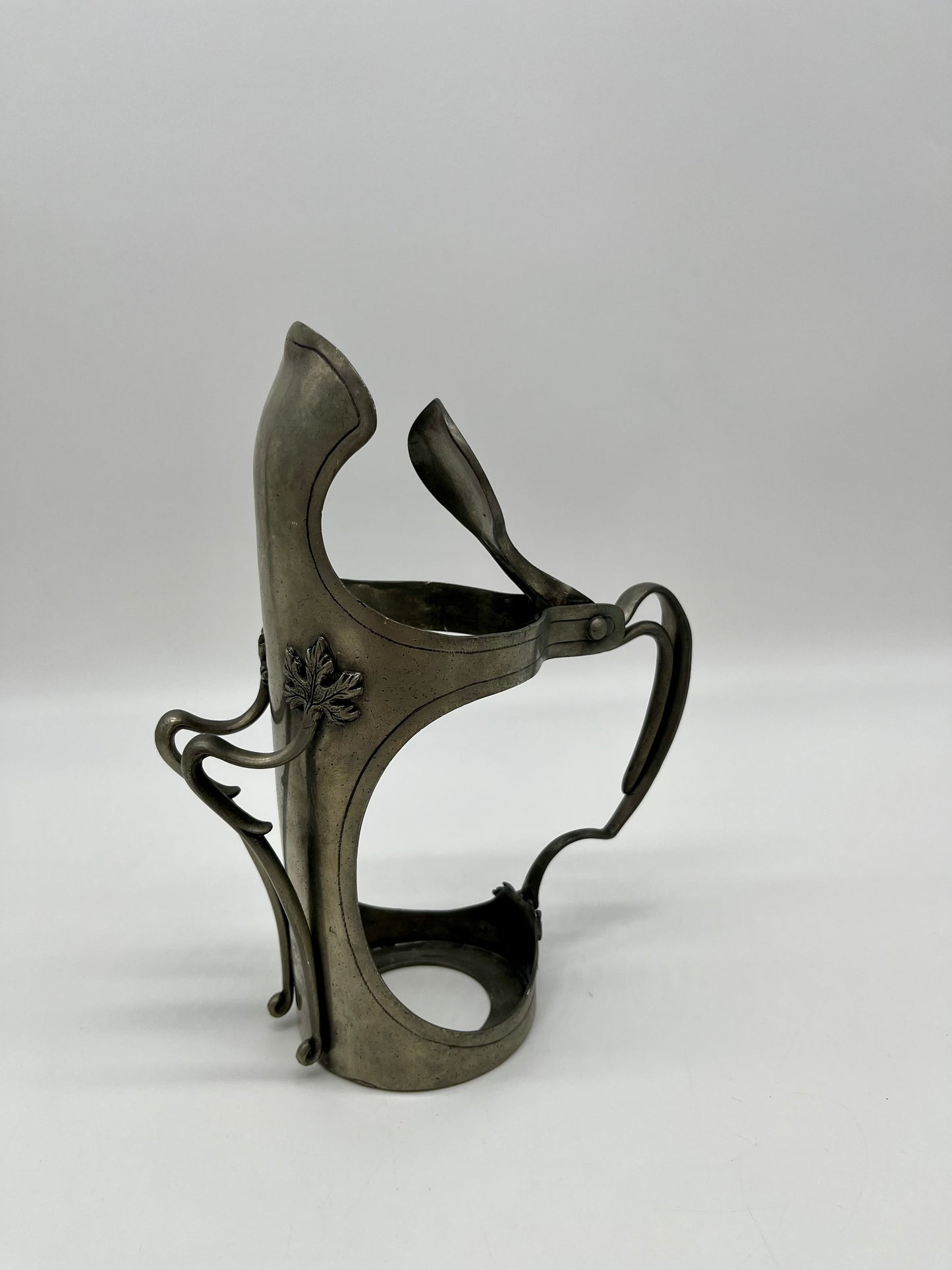 Ornate French Pewter Wine Cradle by Etain Royal