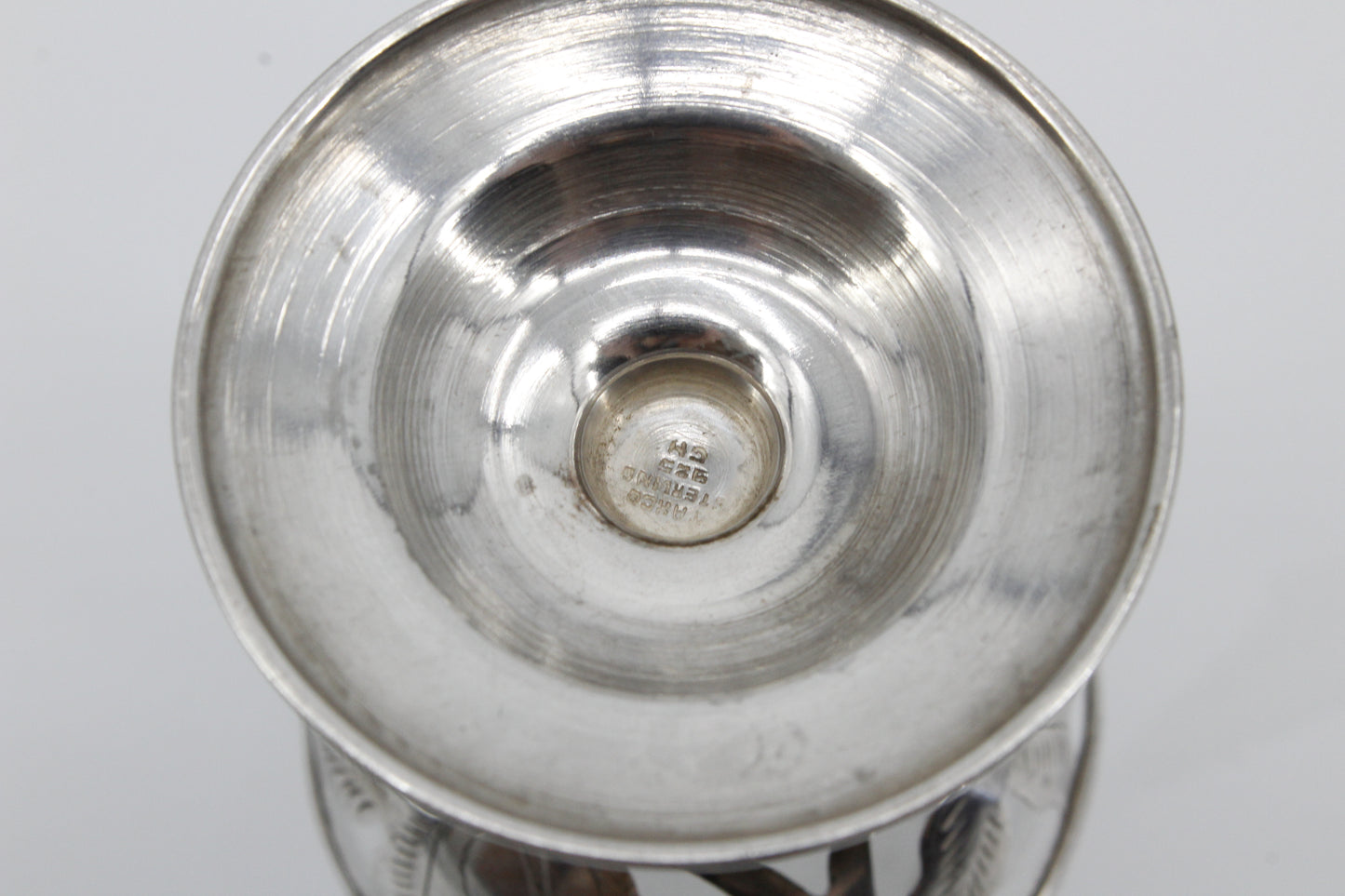 Floral-Etched Sterling Silver Cordial Pair