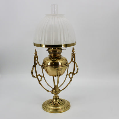 Rare 1860's Ornate Brass Morris Patent Lamp by Hinks & Son