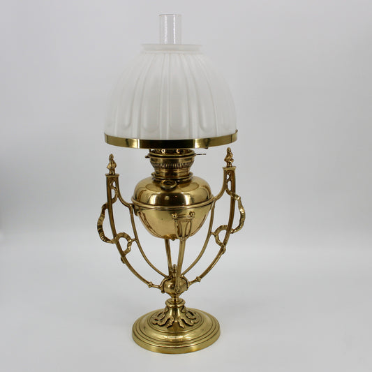 Rare 1860's Ornate Brass Morris Patent Lamp by Hinks & Son
